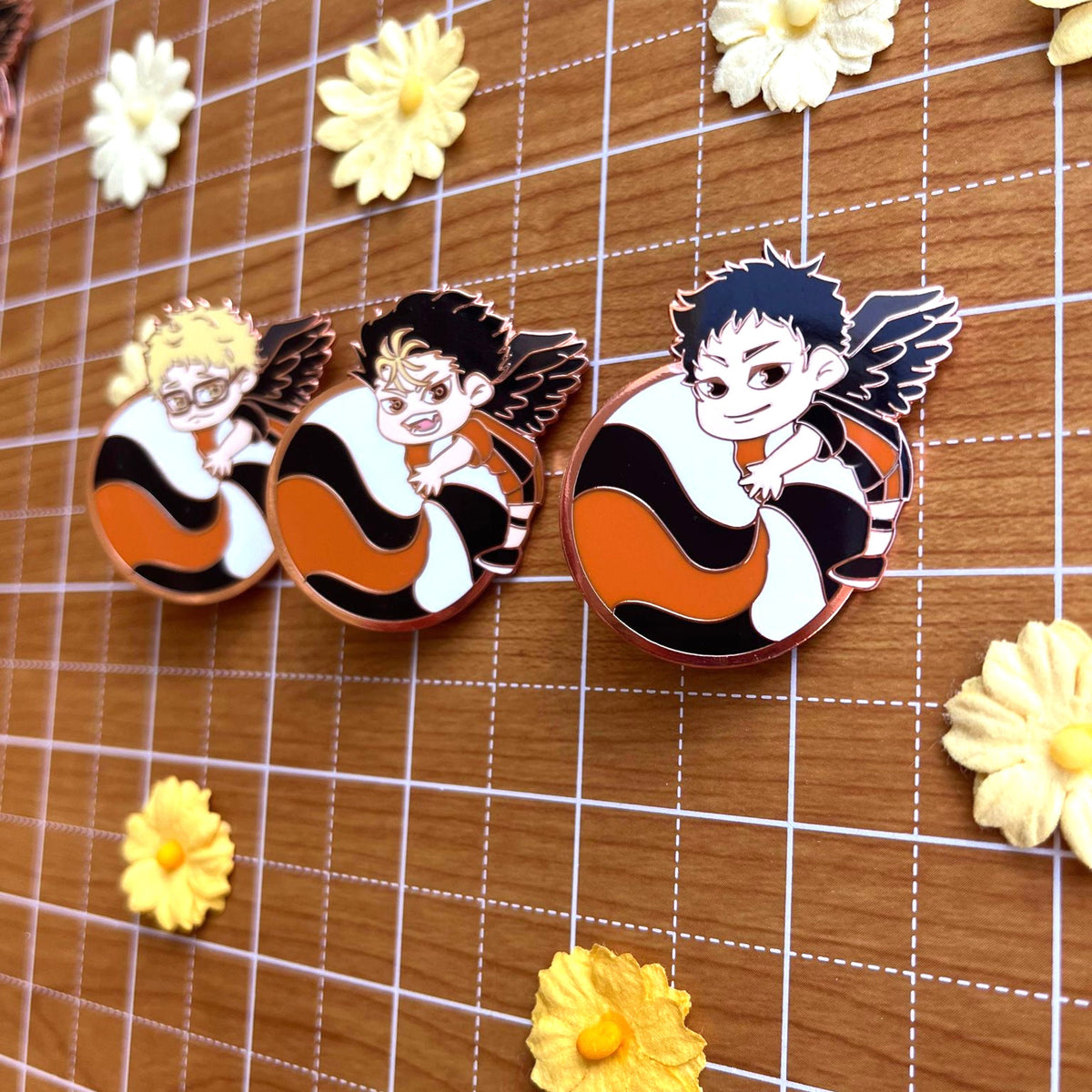 Naikyuu Volleyball boys: Karasuno- Hinata, Kageyama, Tsukishima, Nishinoya, Daichi