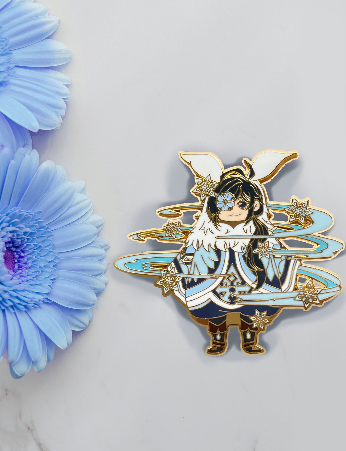 Ice Abyssie Mages GenshIn lmpact: Ganyu, Kaeya, Eula, Ayaka Enamel Pins