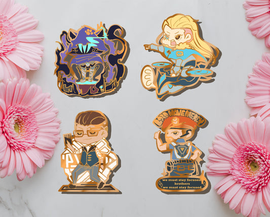 Valorant Brimstone, Omen, Chamber, Sova Enamel Pins (Set 2)