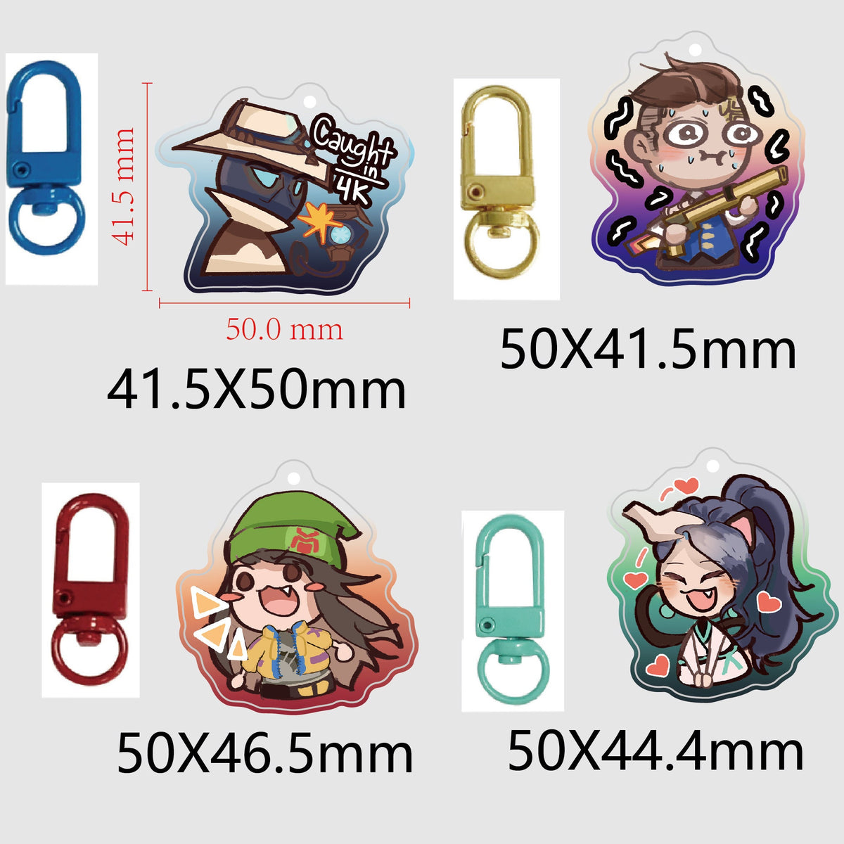 Valorant Sentinel Keychains l Killjoy, Cypher, Sage, Chamber