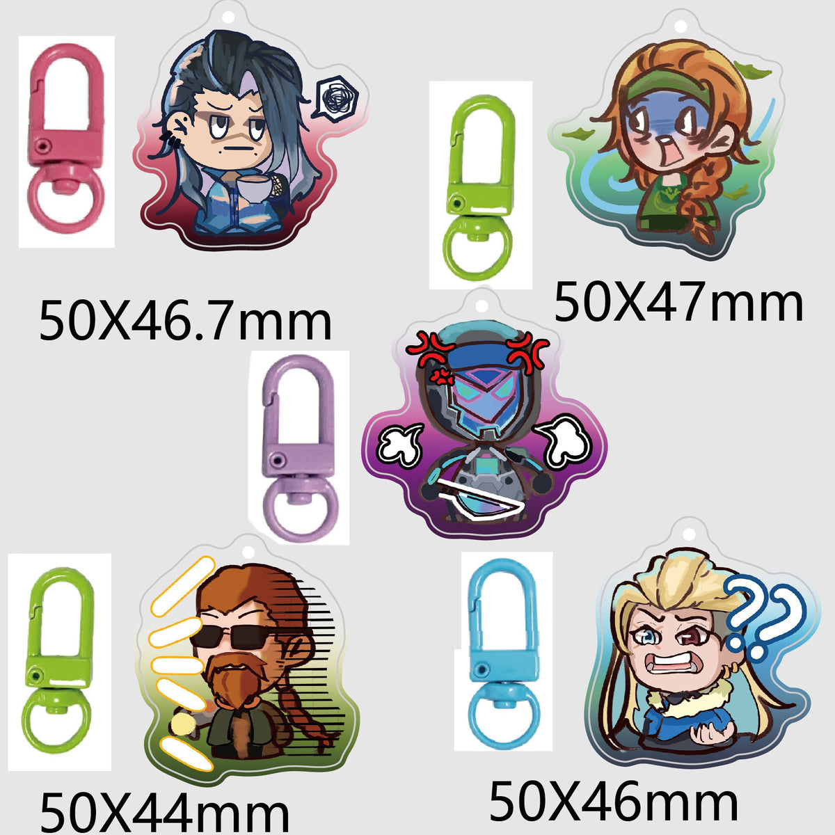 Valorant initiators Keychains l Fade, Sova, Breach, Kayo, Skye